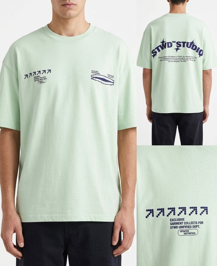 Cropped short sleeve T-shirt